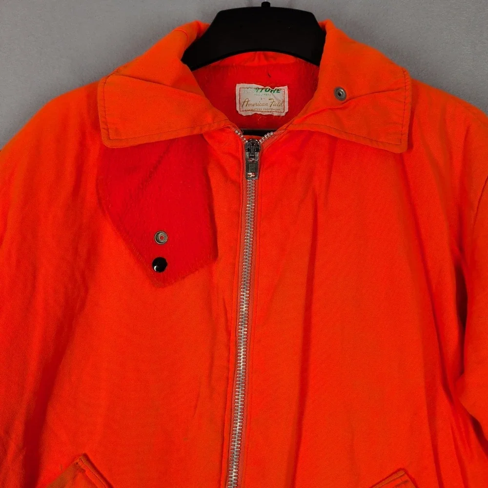 Vintage American Field Jacket Mens L Orange Drybak‎ Hunting